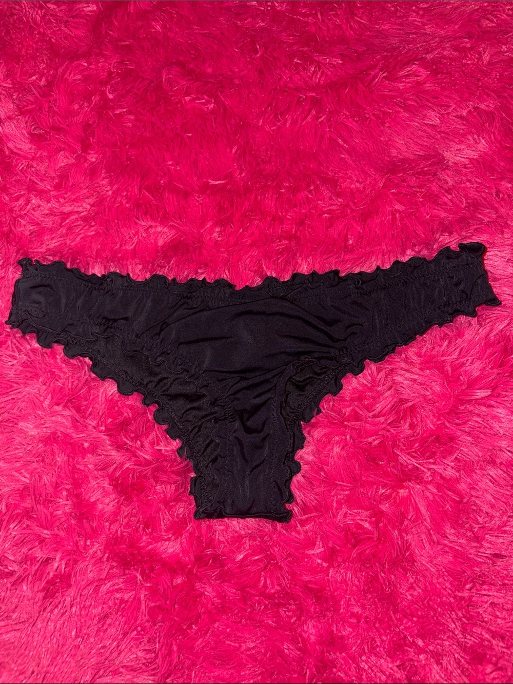 Shade & Shore Black Ruffled Bikini Brief